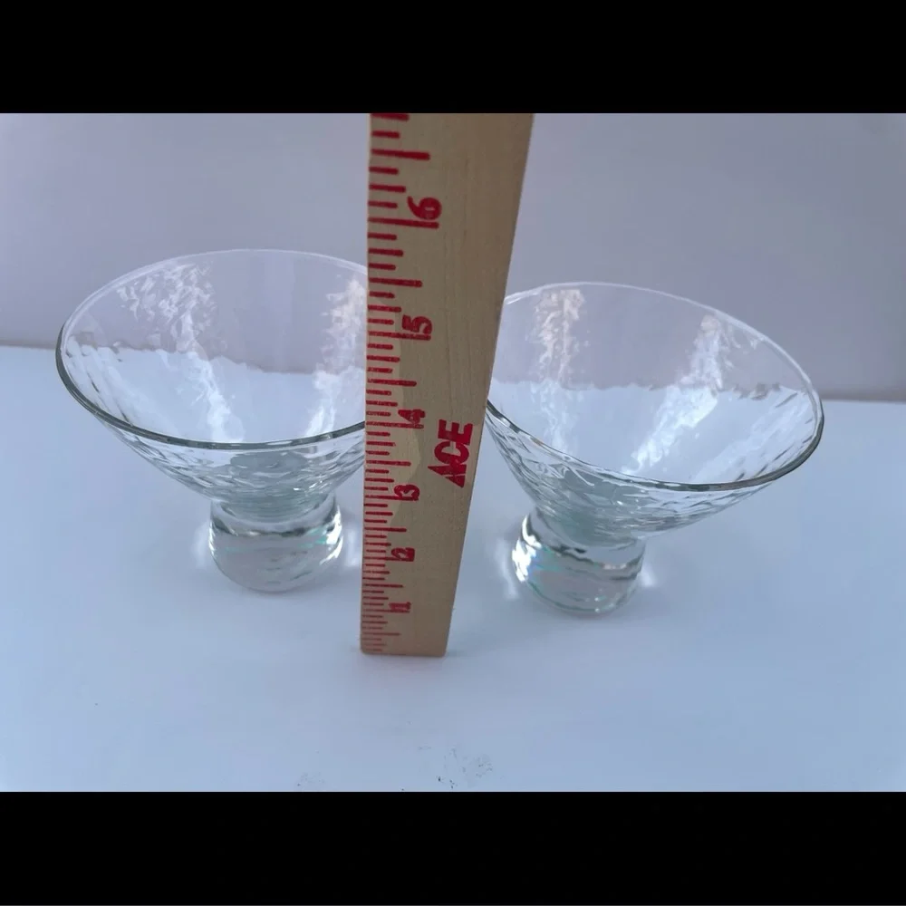 Glass Hammered Cocktail / Dessert Bowls – Set of 2